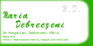 maria debreczeni business card